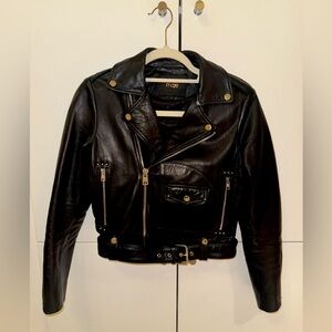 Maje Cow Leather Biker Jacket